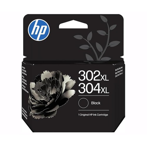 Cartucho de tinta original HP 302XL/304XL, negro.