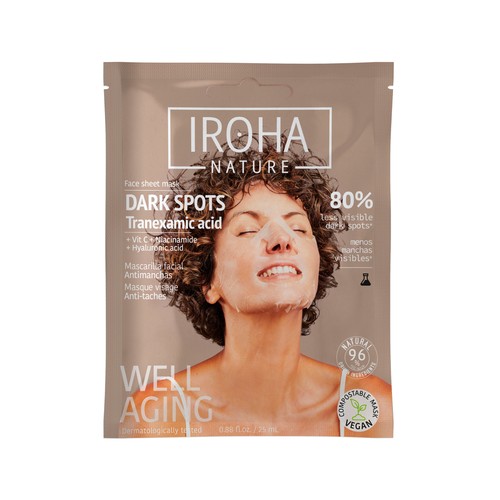 IROHA NATURE Mscarilla facial antimanchas y acción despigmentante.