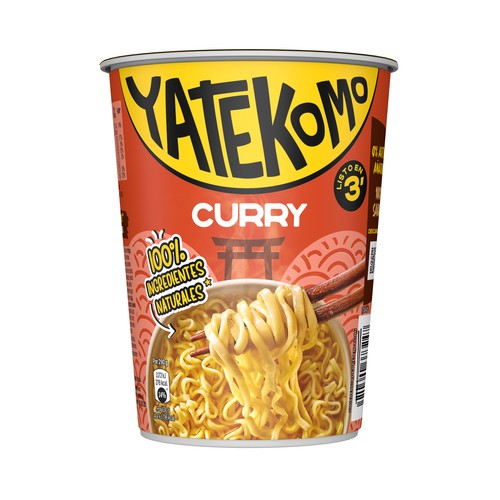 YATEKOMO Fideos Orientales instantáneos con sabor a curry - 60g.