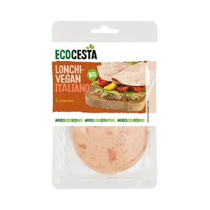 ECOCESTA Lonchas veganas ecológicas con sabor a mortadela italiana 100 g.