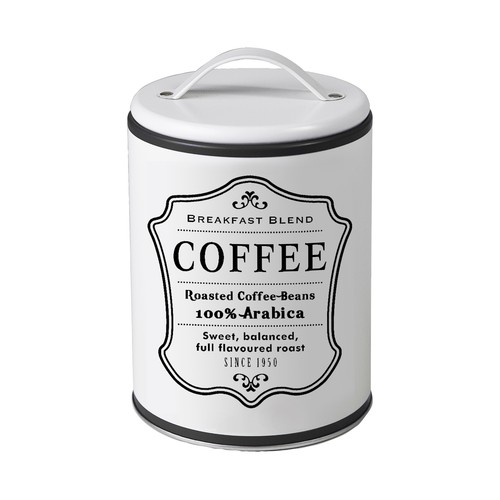 Bote de cocina metálico con tapa con asa para café, IBILI.