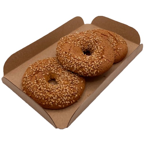 Roscos integrales sin azúcares añadidos con edulcorante y sésamo, 3 uds. 60 g.