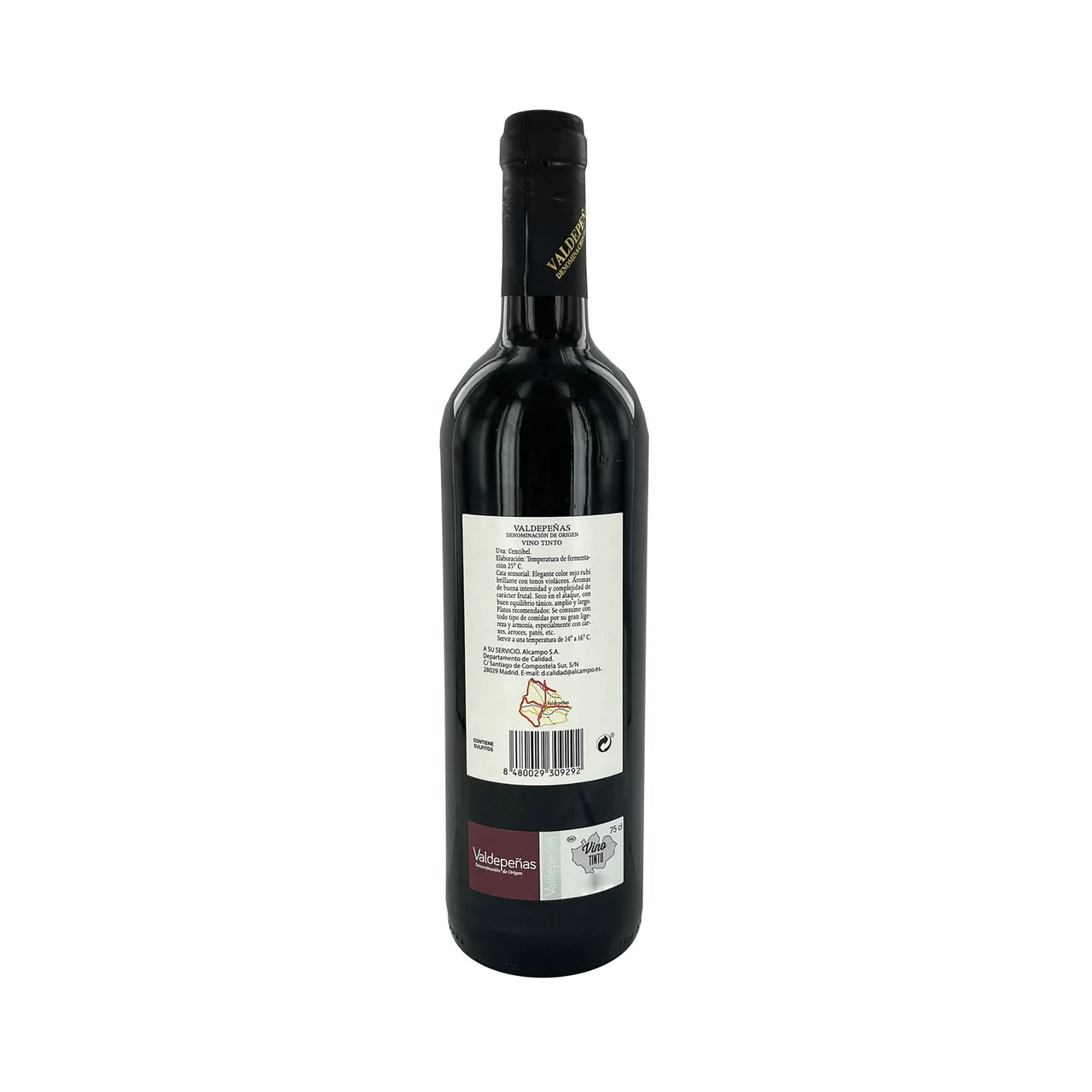 CERRO DE LOS PASTORES  Vino tinto con D.O. Valdepeñas botella 75 cl.