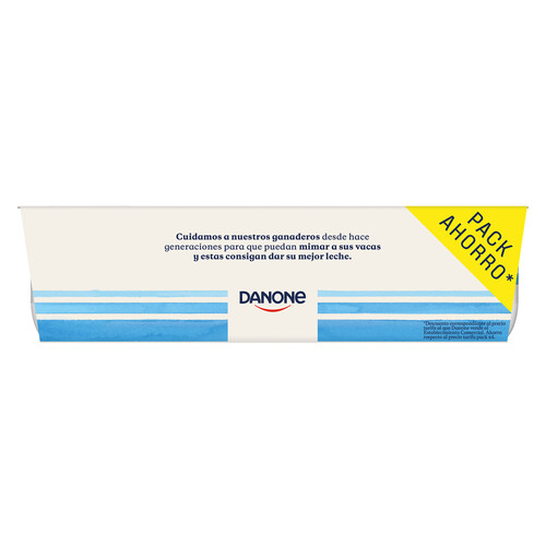 DANONE Yogur natural azucarado, elaborado con fermentos naturales DANONE 8 x 120 g.
