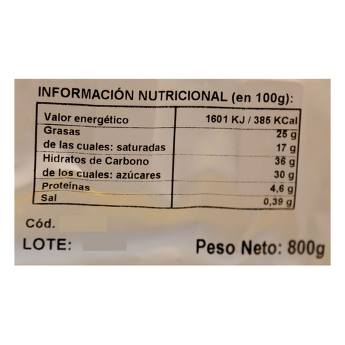 Tronco de Navidad de chocolate blanco 800 g.