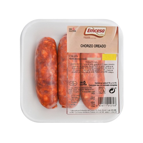 EMCESA Bandeja con chorizos oreados 160 g.