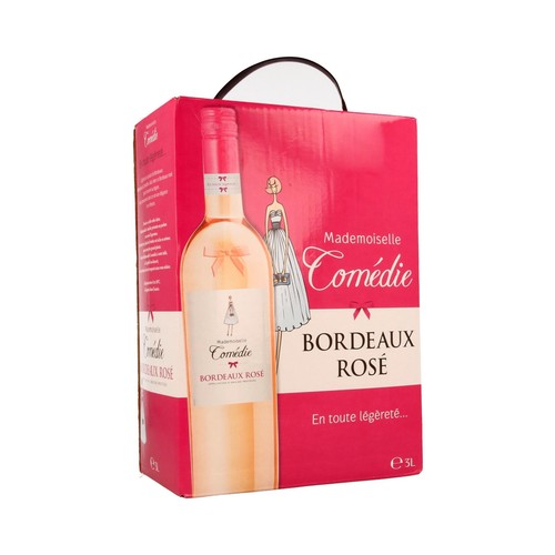 MADEMOISELLE COMÉDIE  Vino rosado de origen Francés MADEMOISELLE COMÉDIE bag in box de 3 l.