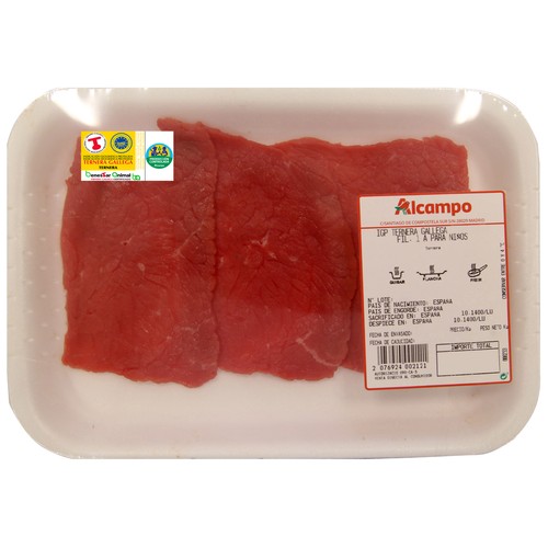 ALCAMPO CULTIVAMOS LO BUENO Filetes 1ª A para niños, de ternera con IGP Ternera Gallega
