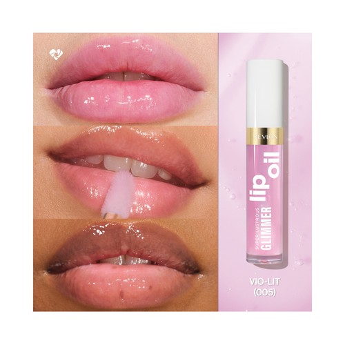 REVLON Super lustrous glimmer tono 005 Vio-lit Aceite labial con efecto hidratante.