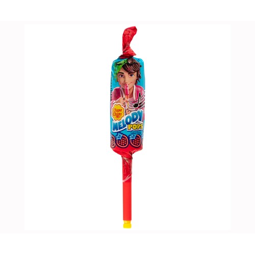 CHUPA CHUPS Caramelo con palo de sabor a fresa, Melody Pops 15 g.
