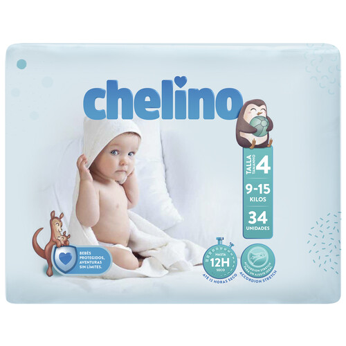 CHELINO Pañales talla 4 (9-15 kg) 34 uds.