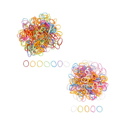 COSMIA Gomas de pelo pequeñas, superextensibles y de diferentes colores 250 uds.