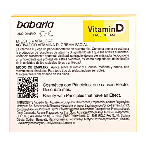 BABARIA Vitamin D Crema facial de día con activador de vitamina D 50 ml.