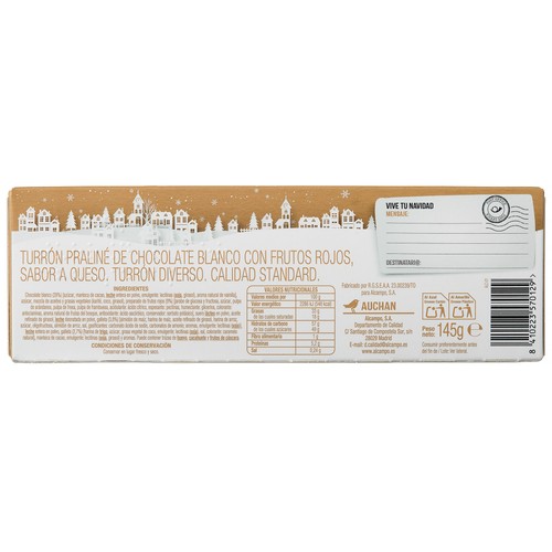 PRODUCTO ALCAMPO Turrón praliné cheesecake 145gr