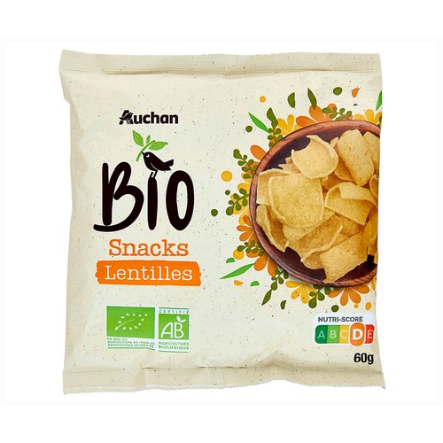 PRODUCTO ALCAMPO Bio Snacks de lentenjas ecológicas 60 g.