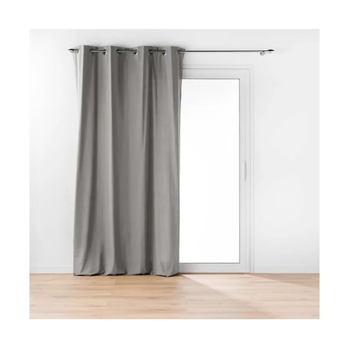Cortina con anillas Rideau 135x260cm gris oscuro DOUCEUR.