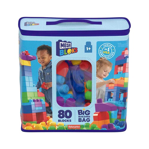 MEGA Bloks Bolsa clásica con 80 bloques de construcción, juguete para bebé +1 año MATTEL DCH63)