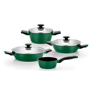 Imagen de Batería de aluminio forjado de cazuelas, 4 piezas y 3 tapas, MONIX.