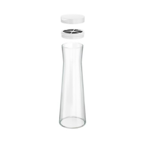 Botella de vidrio filtrante de agua de 1L, con un filtro, ALCAMPO.