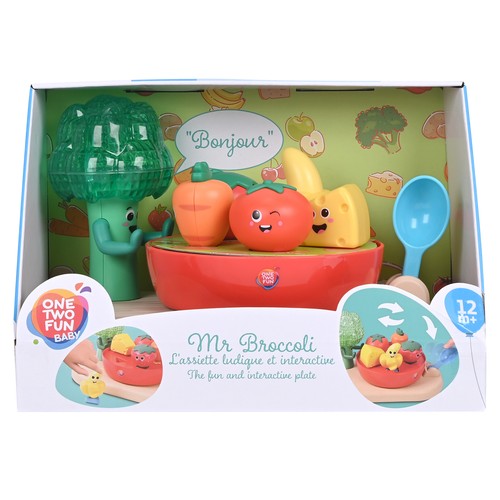 Mr Broccoli Juguete infantil con figuras de alimentación y movimientos +12 Meses ONE, TWO FUN Baby