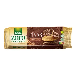 GULLÓN Zero Galletas finas chocolate con leche, sin azúcares añadido 150 g.