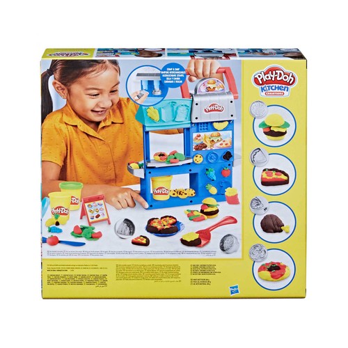 Play-Doh Kitchen Creations - Súper Cafetería - Cafetera de Juguete con 20 Accesorios y 8 Botes. Restaurante Divertido +3 Años