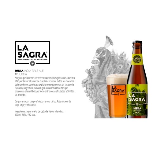 LA SAGRA INDIA  Cerveza IPA botella 33 cl.