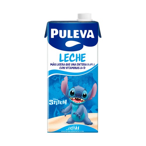 PULEVA Leche entera ligera (sólo 2% de materia grasa) 1 l.