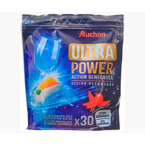 PRODUCTO ALCAMPO Power Detergente para lavavajillas en cápsulas con acción total (desincrusta, protege y abrillanta) 30 uds.