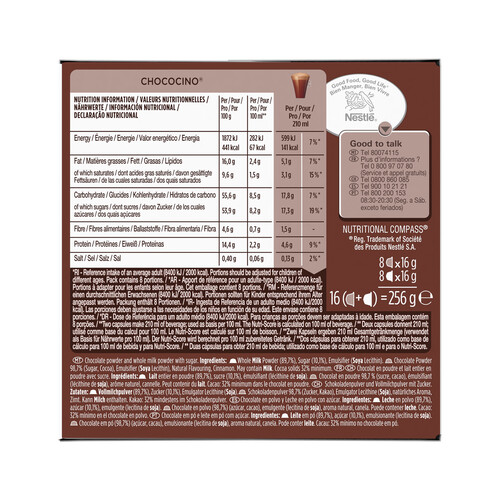 NESCAFÉ DOLCE GUSTO Café en monodosis chococino NESCAFÉ DOLCE GUSTO 16 uds. 270 gr,.