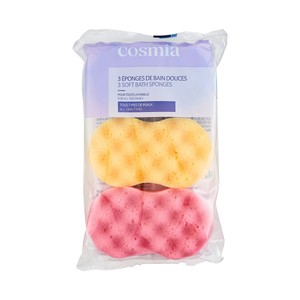 Esponjas de baño suave para todo tipo de pieles 3 uds.