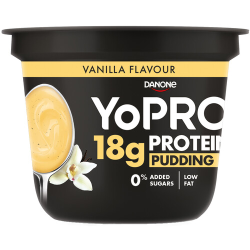 YOPRO Pudding con sabor a vainilla y alto contenido en proteínas (18 g) de Danone 180 g.