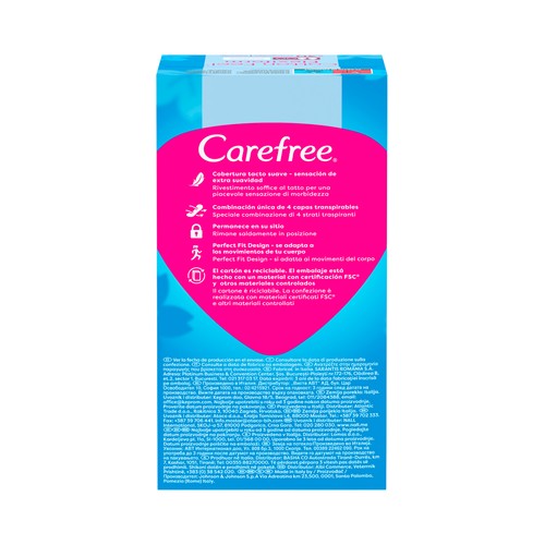 CAREFREE Flexiform Salvaslips transpirables, sin fragancia para todo tipo de bragitas 30 uds.