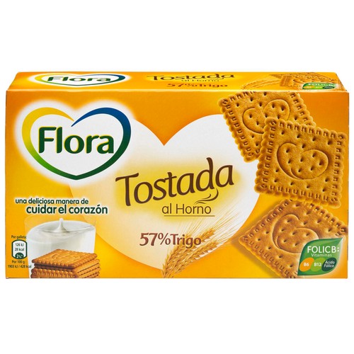 FLORA Galletas tostadas al horno 450 gr.