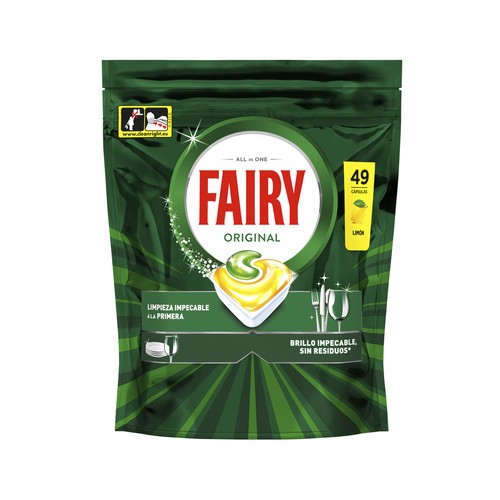 FAIRY Lavavajillas de máquina original limón 49 cápsulas 662gr