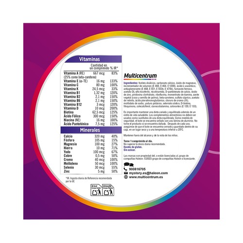 MULTICENTRUM Mujer Polivitamínico específico para mujeres 90 comprimidos.