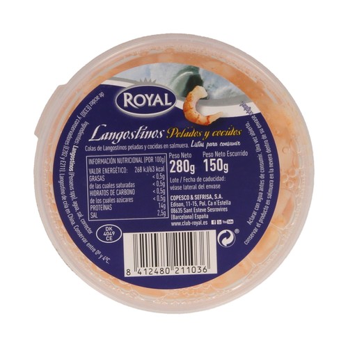 ROYAL Langostinos pelados y cocidos ROYAL 280 g.