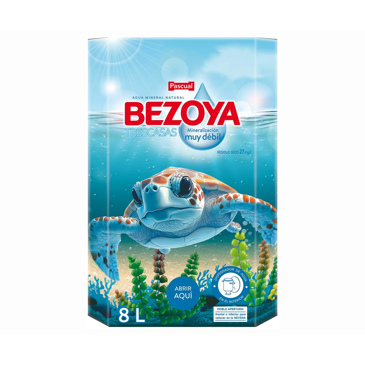 Agua mineral con dispensador bag in box 8 l.