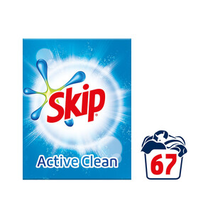 SKIP Detergente en polvo para lavadora con aceleradores de lavado SKIP ACTIVE CLEAN 67 lavados (4,02 kg)