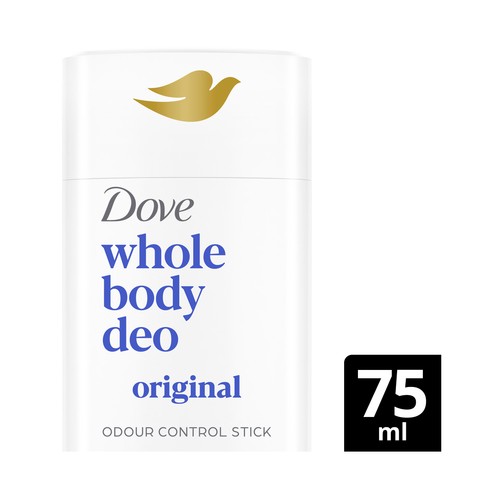 DOVE All over body original Desodorante en stick (barra) unisex para todo el cuerpo (axilas, pecho, muslos, pies..) 150 ml.