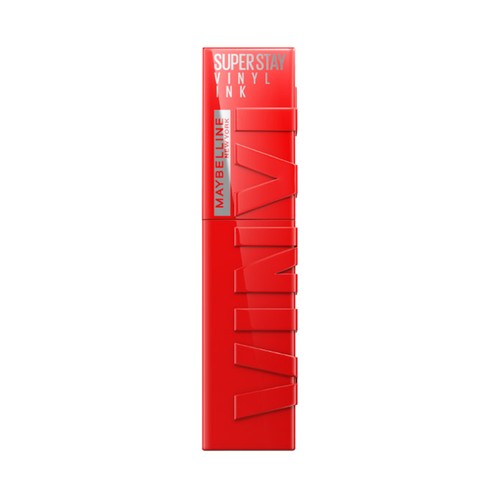 MAYBELLINE  Superstay vinyl ink  tono 025 Red-hot Lápiz de labios en tinta líquida con acabado efecto vinilo.