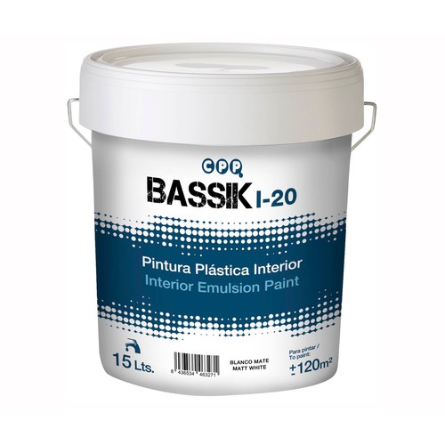 Pintura plástica interior, blanco mate, BASSIK, 15L