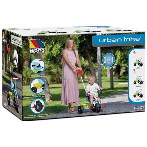 MOLTO Triciclo Urban Trike Baby Azul 3en1 Evolutive