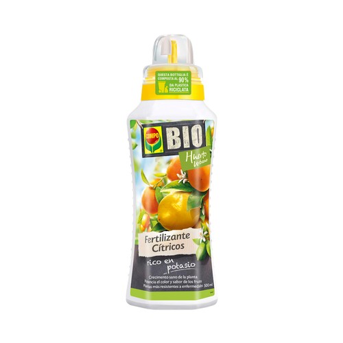Fertilizante líquido BIO para cítricos 500ml, COMPO BIO HUERTO URBANO.
