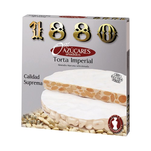 1880 Torta imperial almendra marcona sin azúcares añadidos 200 g.