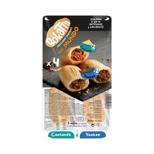 BOKATTA Bandeja de bocadillos variados Cantones (2) y Yankee (2), listos para calentar y comer BOKATTA 6 x 80 g.