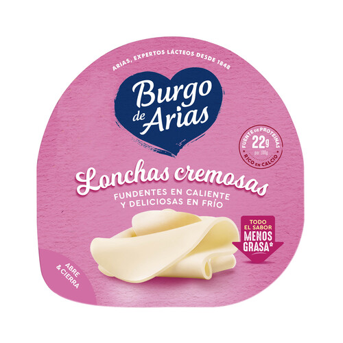 BURGO DE ARIAS Lonchas de queso cremosas y ligeras BURGO DE ARIAS 125 g.