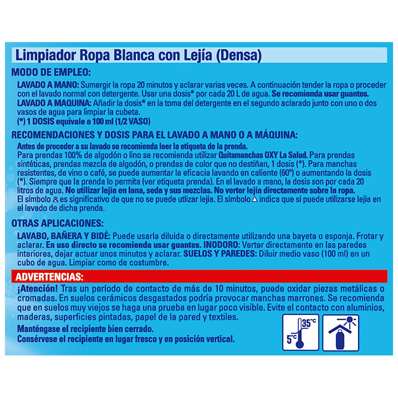 Lejía ropa blanca perfumada 5 l.
