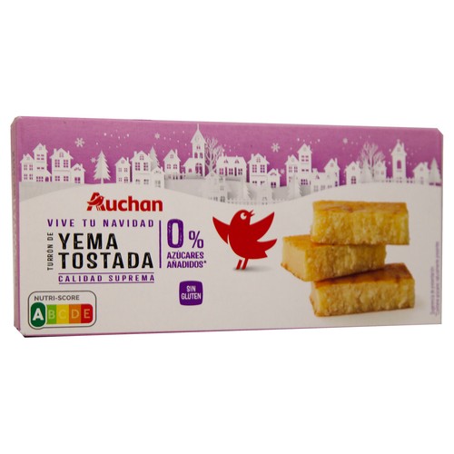 PRODUCTO ALCAMPO Turrón de yema tostada sin azúcares añadidos 200 g.