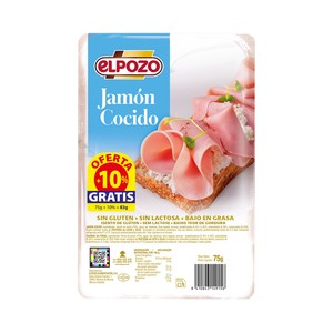ELPOZO Jamón cocido cortado en lonchas 75 g.
